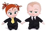 Boss Baby 2 Family Business Plüsch Figur Set weiche Puppe 28 cm Neue Edition | Boss + Tina Spielzeug Film 2021 Cartoon Action Figuren Original Kuscheltier Puppen für Kinder (Boss + Tina)