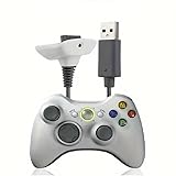 TECHZOCO Ladekabel für kabellose Controller, kompatibel mit Xbox 360, USB-Kabel für Xbox 360 Slim Controller, USB-Ladegerät, kompatibel mit Xbox 360, 4800 mAh, Länge 1,80 m, Weiß