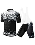 INBIKE Radtrikot Herren Kurzarm Fahrradbekleidung Set Damen Trägerhose Gepolster Fahrradtrikot Kurz XL