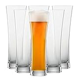 SCHOTT ZWIESEL Weizenbierglas Beer Basic 0,5 l (6er-Set), geradlinige Weizengläser für Weizenbier, spülmaschinenfeste Tritan-Kristallgläser, Made in Germany (Art.-Nr. 115269)