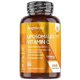 Liposomales Vitamin C - 180 vegane Kapseln - Mit 1000mg reinem Vitamin am Tag - Laborgeprüft in Deutschland - 100% Natürliche Liposomal Vitamine für Jung & Alt - Mit Hagebutte - Von WeightWorld
