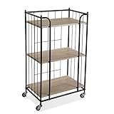 Versa Obi Wandregale Bibliothek im industriellen Stil, mit 3 Regalen oder Regalen Bücherregal Esszimmer, Maßnahmen (H x L x B) 37 x 60 x 10,5 cm, Holz und Metall, Farbe: B