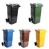Mülltonne Müllbehälter 120L mit Deckel 2 Rad Behälter Abfalltonne 5 Farben (Grün)
