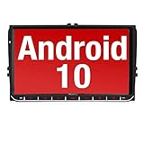 Vanku Android 10 Autoradio für VW Radio mit Navi 9 Zoll Touchscreen Unterstützt Qualcomm Bluetooth 5.0 DAB + WiFi 4G Android Auto 2 Din