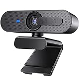 ASHU HD 1080P Webcam für PC, Autofokus USB Web Kamera mit Stereo Mikrofon und Abdeckung, 360° drehbar Streaming Webcam für Computer, Skype, YouTube Video, Zoom, Konferenz, Online-Kursen(Schwarz)