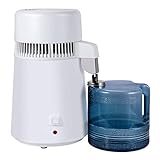 Pinpig Wasserdestillatoren, tragbare wasserdestillierte 4L-Arbeitsplatte für zu Hause, Kochtrockenschutz mit Auffangflasche und Ersatz-Aktivkohle-Wasserfiltern, weiß