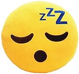 Sweelive Emojis Kissen Meeresschlaf ZZZ Lächeln Kissen Emoticon Gesicht Schlafen ZZZ Großes Dekokissen Plüsch Emoticon Smiley Face Farbe Gelb