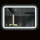 Turefans Badezimmerspiegel, LED Spiegel, Kaltweiß (6400K) + 5050LED + wasserdicht + Berührungsschalter (50 * 70 cm)