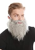WIG ME UP - 9537B-ZA68R Bart Vollbart Grau Karneval Halloween Hipster Räuber Bandit Prophet Moses G