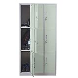 Schließfach Boston T829, Schließfachschrank Wertfachschrank Spind, Metall 9 Fächer - grü