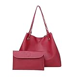 PANNY Umhängetasche Handtasche Women 's Set Handtaschenhalter Shopping-Taschen 2-teilige Tote Taschen Gurt (0-Red, One Size)