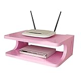 Generic TV-Deckenwandhalterung Set-Top-Box-Regal TV-Wandhalterung WLAN-Router-Aufbewahrungsbox MDF, 4 Farben Funktionales Aufbewahrungsregal (Color : Pink)
