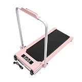 BRRIDE Laufband für Zuhause Klappbares Elektrisches Laufband bis 10 km/h, 2HP Walking-Jogging-Trainer mit LED-Anzeige & Fernbedienung für das Fitnessstudio zu Hause, Büro (Rosa)