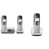 Panasonic KX-TGE522GS DECT Seniorentelefon mit Notruf, Silber-schwarz & KX-TGE510GS DECT Seniorentelefon mit Notruf (Großtastentelefon, schnurlos, extra Lautstärke) Silber-schwarz