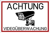 Prolac ‘’Achtung – Videoüberwachung’’ Schild, Made in Germany, Warnschilder mit Kameraüberwachung Hinweis, Sicherheitsschilder im Format 20/30 cm