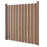 neu.holz WPC Gartenzaun 185x193cm Braun Sichtschutz Windschutz Lamellenzaun Z