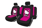 Hello Kitty KIT4056 1 Komplettset mit 11 Universal Autositzbezügen, Schwarz/Pink, Única