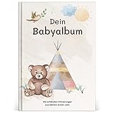 Babyalbum | Das erste Jahr | Erinnerungsbuch zum Eintragen | Babybuch für Jungen und Mädchen | Fotoalben für Babys als Geschenk
