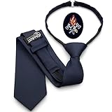 ADAMANT©️ - Feuerwehr-Krawatte - Krawatte - fertig gebunden mit Reißverschluss (patentiert) - DEUTSCHE MARKENQUALITÄT - Dunkelblau (Krawatte ZIP)