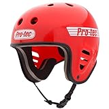 Pro-Tec Full Cut Water Wakeboard-Helm mit Zubehörclip, Größe XS, Rot glänzend