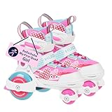 HUDORA Rollschuh My First Quad in versch. Größen & Farben - hochwertige Rollschuhe für Kinder bis 20kg - Kinder Rollschuhe größenverstellbar - sichere Einsteiger-Rollerskates mit großen R