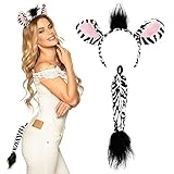 Boland - Kostüm-Set, Haarreif mit Ohren und Schwanz, Tier, Tiara, Zoo, Dschungel, Kostüm, Karneval, Mottoparty,