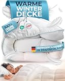 Glückstoff® Winterdecke aus Federn und Daunen 135x200cm [Zertifiziert in Deutschland] - Dicke Bettdecke Winter Waschbar - Warme Daunendecke Allergiker - Schlafdecke Zudecke - Decke Extra Warm - D