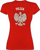Shirt Damen - Fussball EM 2024 Fanartikel - Polska Vintage - M - Rot - t Shirt wm - L191
