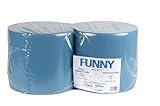 Funny Putzpapierrollen, 3 lagig, recycling blau, 26 cm, 500 Blatt, 1er Pack (1 x 2 Stück)
