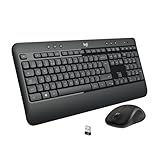 Logitech MK540 Advanced Kabellose Tastatur und Maus Combo für Windows, 2,4 GHz Unifying USB-Empfänger, Sondertasten, 3 Jahre Batterielaufzeit, Für PC, Laptop, QWERTZ-Layout - Schw
