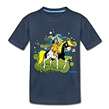 Spreadshirt Yakari Indianer Reitet Aus Auf Pferd Kleiner Donner Kinder Premium T-Shirt, 134-140, Navy