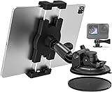 Aozcu LKW-Tablet-Halterung, starker Saugnapf-Tablet-Halter für Halb-LKW/Pickup/Nutzfahrzeuge, passend für iPad Pro Air Mini, mehr 4-12.9 Zoll Geräte, 1/4 Zoll Schraubenadapter für Kamera