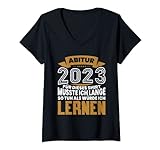 Damen Abitur 2023 Geschenke Jungen Lustiger Spruch Abiturient T-Shirt mit V-Ausschnitt