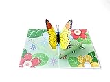 Weihnachtskarte 3D-Pop-Up-Karten-Rosa-Schmetterlings-Graduierungsgeschenk-Mütter-Tag-Geburtstag-Jubiläum-Postkarte Laser-Schnitt-Einladungen danken Ihnen, Geburtstagskarten zu karten Geburtstagskarte