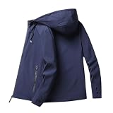 Herren Herbst und Winter Daunenjacke Innen und Außen verdickt, um kalten weißen Daunenmantel zu tragen Herren T Shirt (Blue, M)