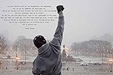 time4art Rocky Balboa Bild MIT Zitat Boxen Sport Print Canvas Bild auf Keilrahmen Leinwand Giclee 80x60cm