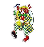 KarnevalsTeufel Wand-Dekoration Wand-Schmuck Clown Saxxophone Party-Dekoration Clown-Figuren bunt