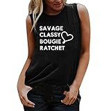 YourTops Savage Classy Bougie Ratschen-Hemd für Damen, Savage Tank Top, 5-schwarz, XX-Large
