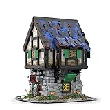 Tosbes Modular Mittelalterliche Schmiede-Shop Bausteine, DIY Haus Modell Bauset, Straßenansicht Architektur Spielzeug, Geschenkidee für Sammler, 2997 Teile Klemmbausteine Kompatibel mit Lego Haus