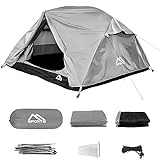 Campingzelt Premium Ultraleicht Zelt auswählbar für 2 oder 3 Personen Würfelzelt Wasserdicht Winddicht Kuppelzelt Zelt (Silbergrau, 2 Personen - 231 x 114 cm)