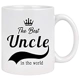 Shopepla Kaffeebecher mit der Aufschrift 'The Best Uncle in The World', lustige Geschenkidee für Onkel, Geburtstagsgeschenke von Nichte, Neffe, Teetassen für Onkel, Männer, 325 ml