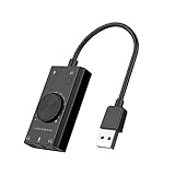TerraTec AUREON 5.1 USB Externe Soundkarte 2 in 1 USB Stereo Sound Card Adapter mit Lautstärkeregler und Volume Kontrolle Plug & Play für PC, Notebook, Tablet, MacBook