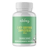 Vitabay 5-HTP 100 mg • 240 vegane Kapseln • Serotonin-Booster • Hochdosiert • Hohe Bioverfügbarkeit • Aus afrikanischen Schwarzbohnensamen • Pharmaqualität