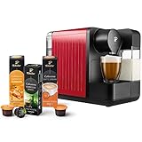Tchibo Cafissimo „milk“ Kaffeemaschine Kapselmaschine inkl. 30 Kapseln für Caffè Crema, Espresso, Kaffee und Milchspezialitäten, Rot