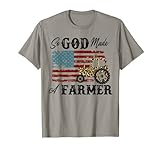 Retro US Flagge Gott gemacht einen Bauer Leopard Traktor 4. Juli T-Shirt
