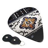 Whirlpool-Gitarrenplektren-Set mit Blumendekoration: 3 Stärken 0,71 mm für Akustik-, Elektro- und Bassgitarren, langlebiges ABS-Material, 6 Stück