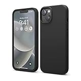 elago Schutzhülle für iPhone 14, Flüssigsilikon, Ganzkörper-Schutzhülle, stoßfest, schlanke Handyhülle, kratzfestes, weiches Mikrofaserfutter, 15,5 cm (6,1 Zoll) (Schwarz)
