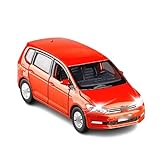 Auto 1:32 Für VW Für Touran-L Alloy Automodell Diecast Sound Und Licht Pull Back Boy Spielzeug Simulation Modellauto Druckguss (Color : Orange)
