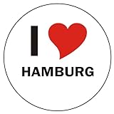 INDIGOS UG I Love Hamburg Handyaufkleber Handyskin 50x50 mm rund