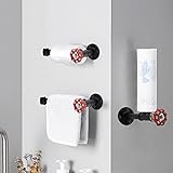 DZANKEN Toilettenpapierhalter Klopapierhalter schwarz klorollenhalter, Industrie Stil Klopapierständer WC Papierhalter Wasserrohr